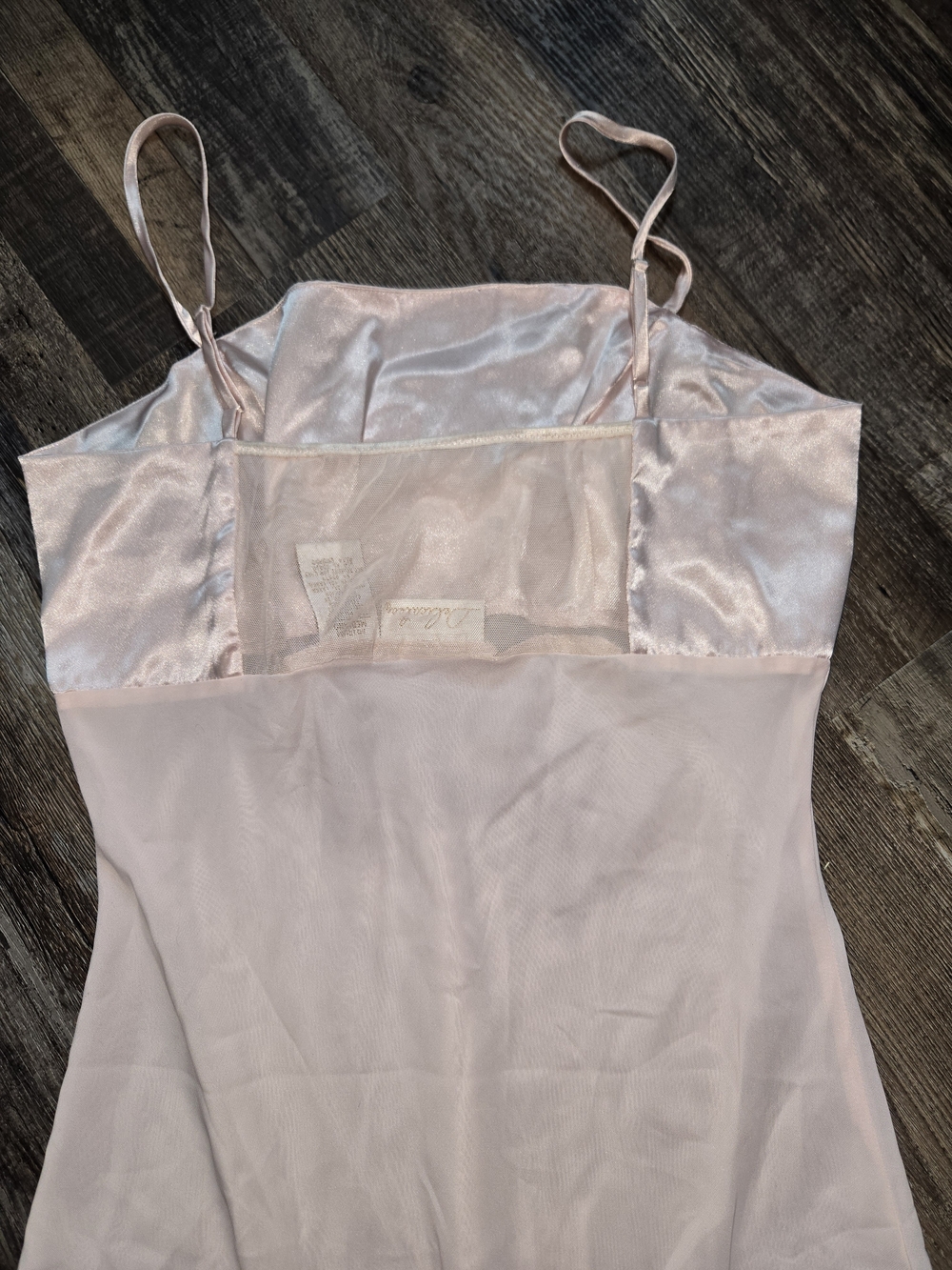 Vintage Delicates Blush Satin Chemise with Embroidered Bust - Picture 5 of 7